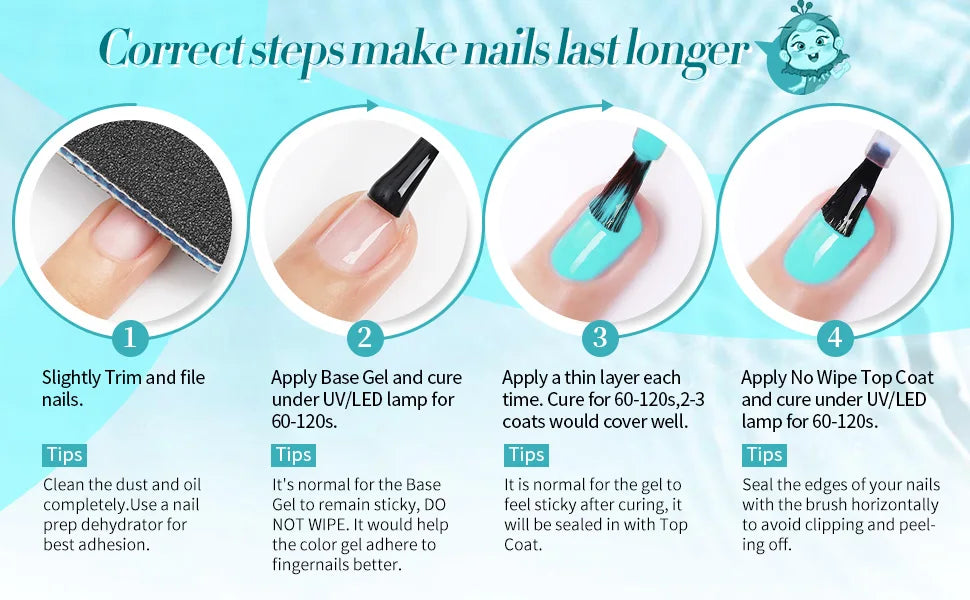 Born Pretty 6 Piece Gel Nail Polish Set Long Lasting Color - Smarsty