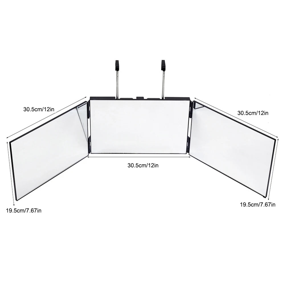 360 Degree LED Trifold Haircut Mirror for Easy Styling - Smarsty