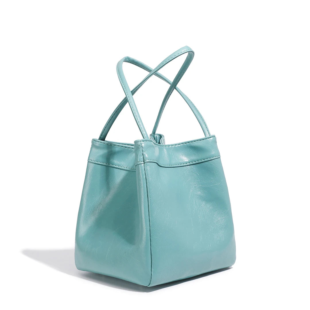 Bucket Bag For Women Silvery Pu Lunch Box Versatile Chic - Smarsty