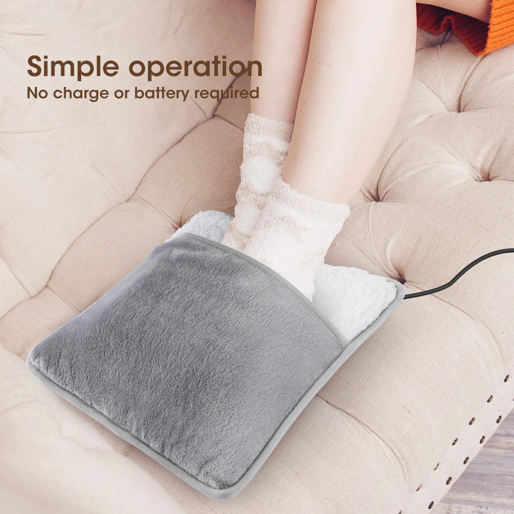 Winter Electric Foot Heating Pad USB Charging Soft Plush Washable Foot Warmer Heater Improve Sleeping Household Foot Warming Mat - Smarsty