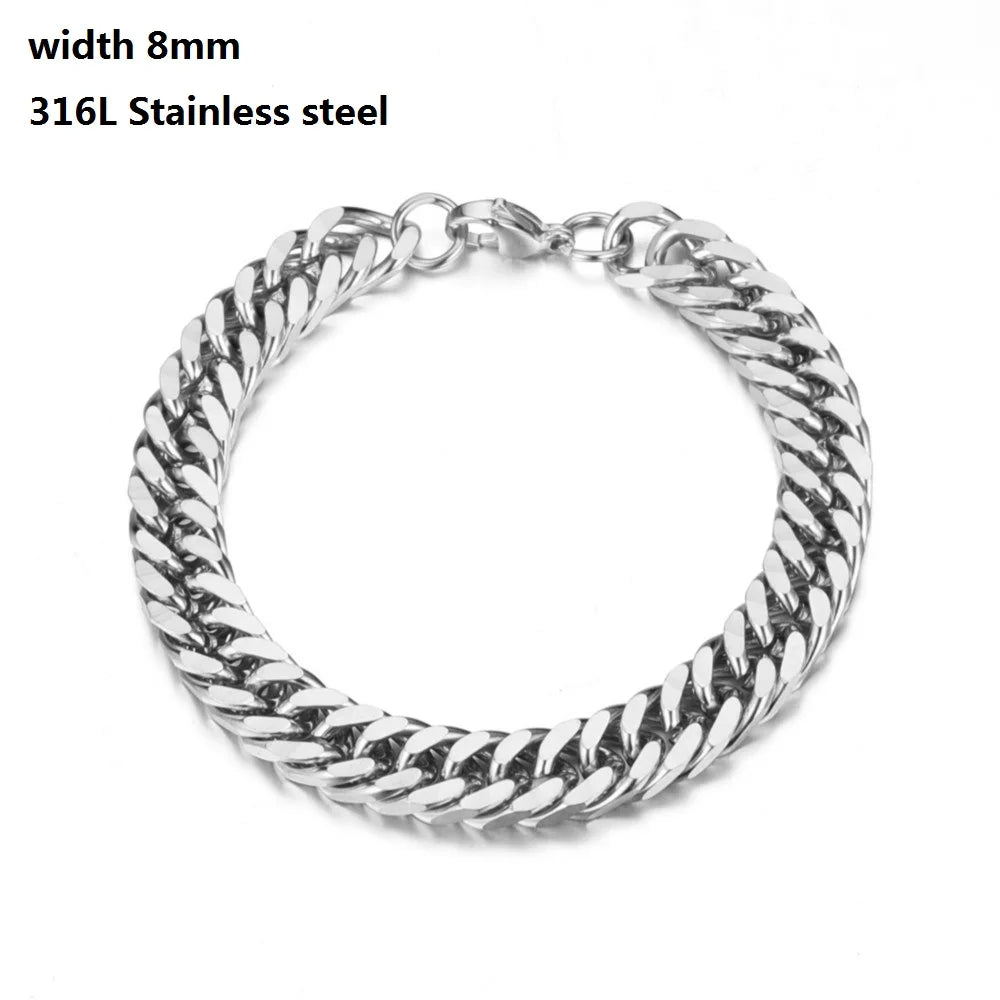316L Stainless Steel Cuban Chain Bracelet for All - Smarsty