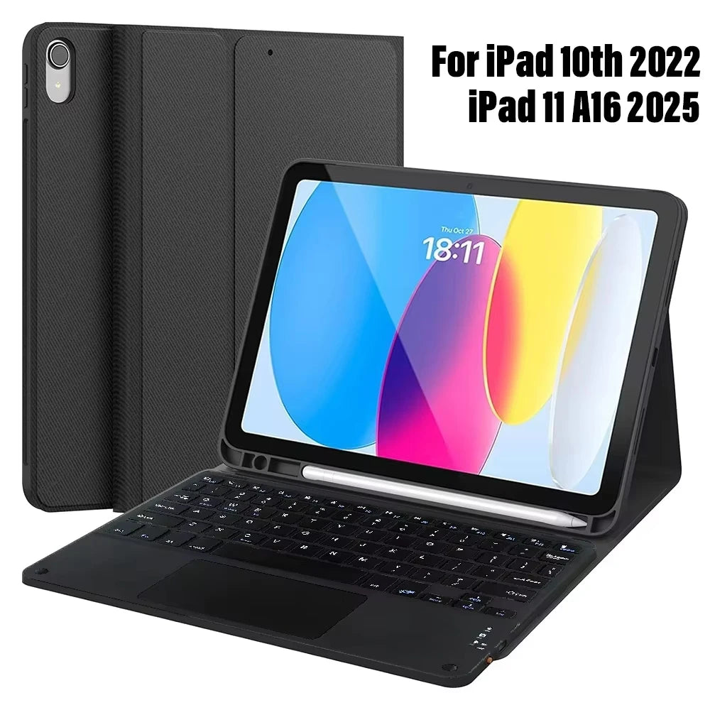 Keyboard Case For iPad 10th Gen 2022 10.9inch,Detachable Bluetooth Keyboard Cover For iPad 11 11inch A16 2025 With Pencil Holder