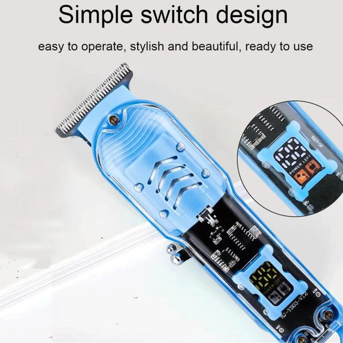 Professional Hair Clippers Rechargeable Hair Clipper Transparent Electric Hair Trimmers For Men Cordless Hair Cut Machine