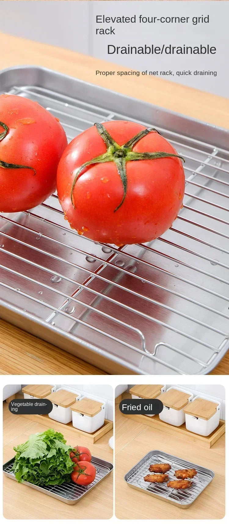 Stainless Steel Baking Pan with Rack for Grilling - Smarsty