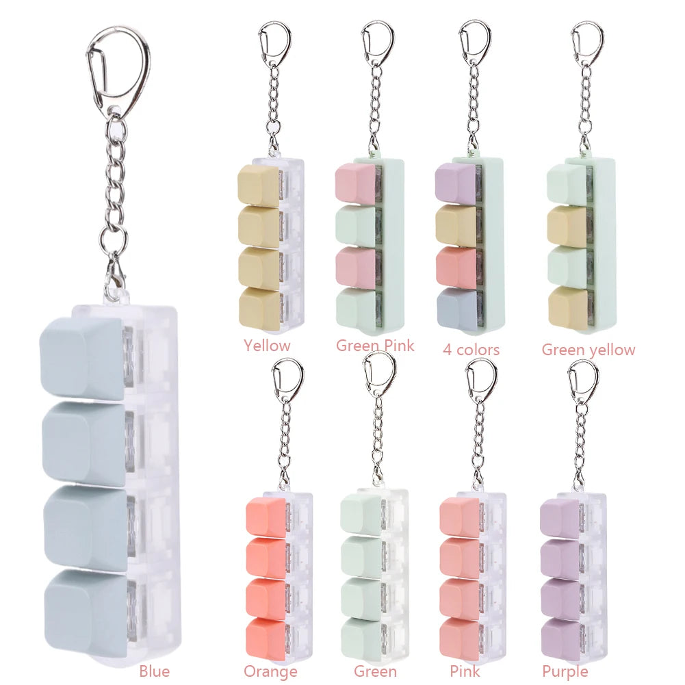 4 Keys Keyboard Keycaps Fidget Toy DIY Finger Keycaps Party Stress Relief Keyboard Caps Finger Button Fidget Decompression Toys - Smarsty