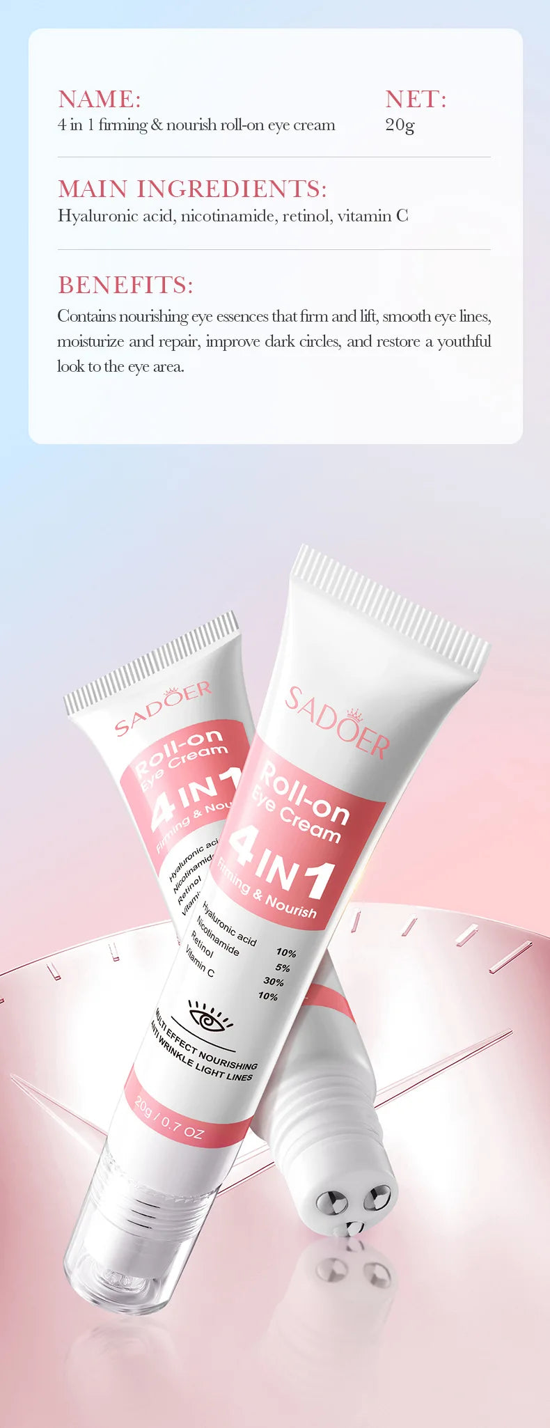 Instant Eye Bag Removal Cream for Dark Circles - Smarsty