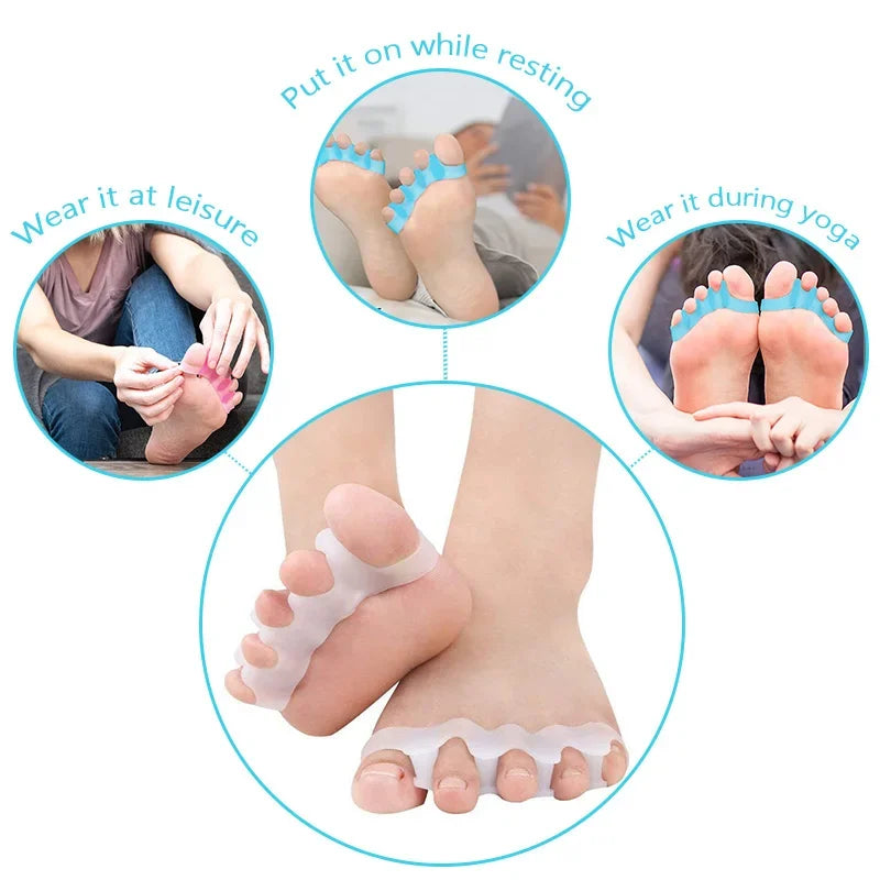 Toe Separators Doctor Recommended Correct Foot and Bunion Pain,Plantar Fasciitis Toe Straightener to Improve Functional Mobility - Smarsty