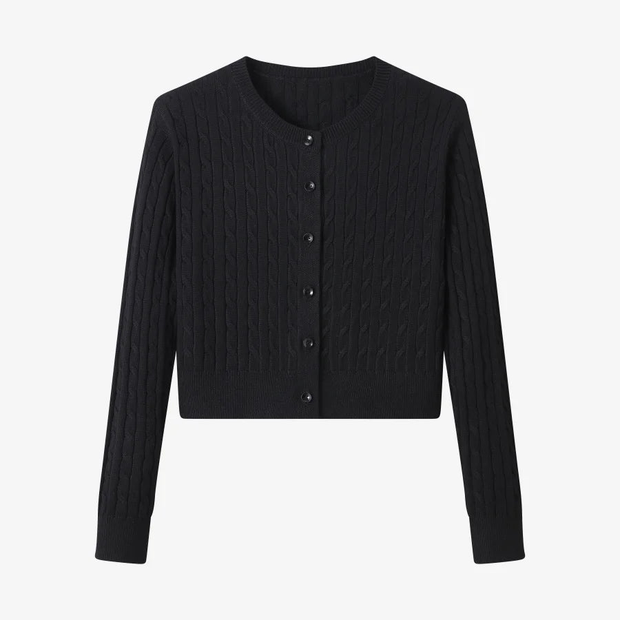 AS AW25 new design knitting cable cardigan + ribbing mockneck dress maxi length match for lady wear - Smarsty