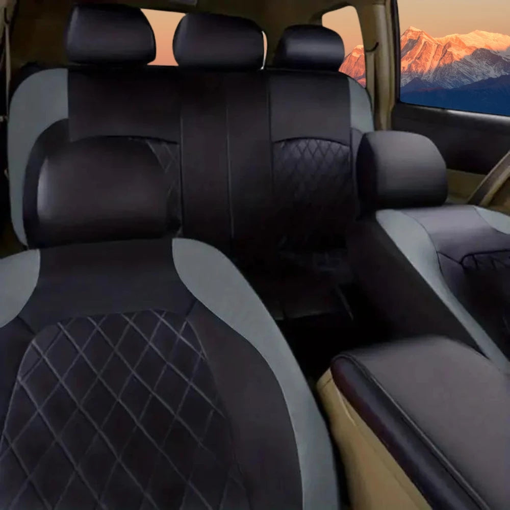 All Season Universal Car Seat Covers PVC Black Sports - Smarsty