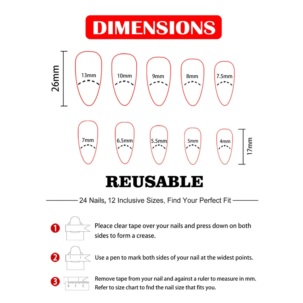 French Water Droplet Fake Nails Set with Pearl Bows - Smarsty