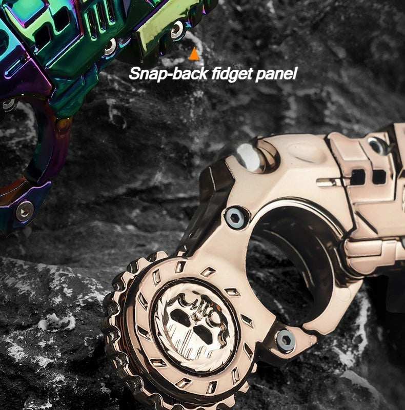 Shell-Ejecting Alloy Toy Pistol Set Stress Relief Fidget Sensory Toy Mini Finger Spinning Top EDC Desk Gadget Gift for Teen Boys - Smarsty