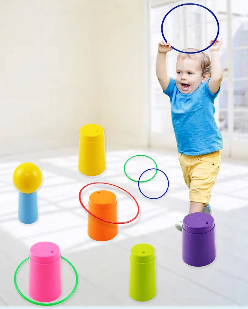 Children Throw Circle Game Ferrule Stacked Toys Fun Indoor Outdoor Parent-Child Interactive Circle Layers Early Education Gift - Smarsty