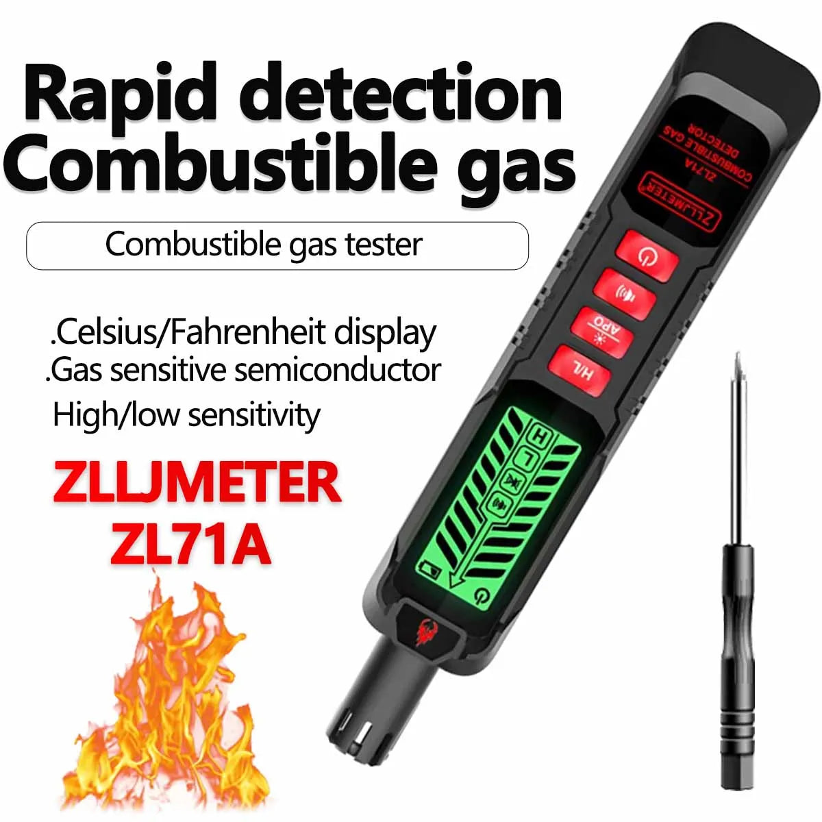 Combustible Gas Leak Detector with Buzzer Alarm - Smarsty