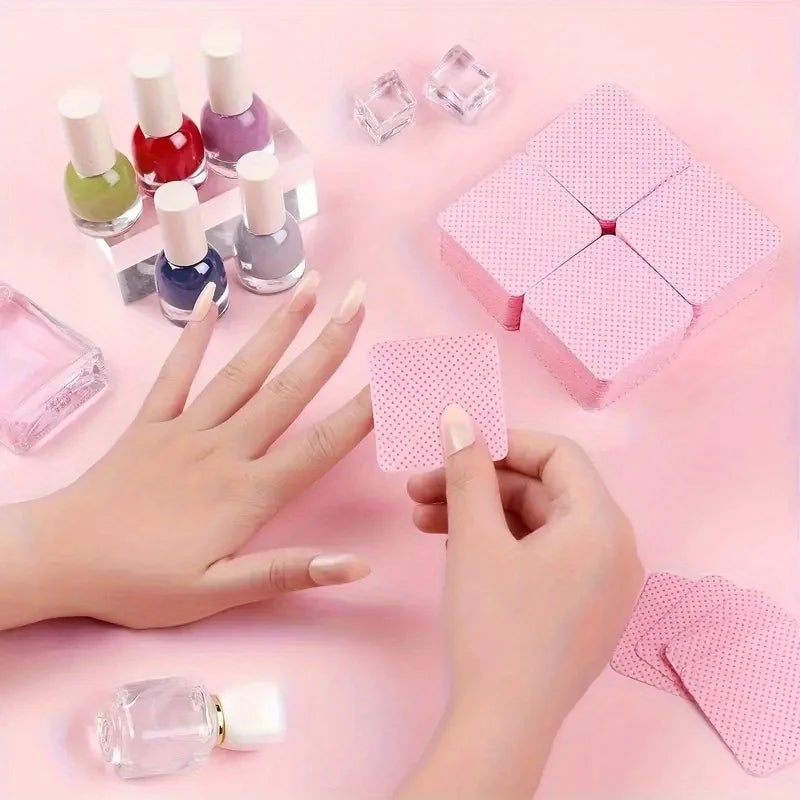20/600pcs Lint-Free Nail Wipes Gel Cleansing Tissues Aluminum-Free Nail Polish Remover Pads for NaiArt Beauty Cleaning Care Tool - Smarsty