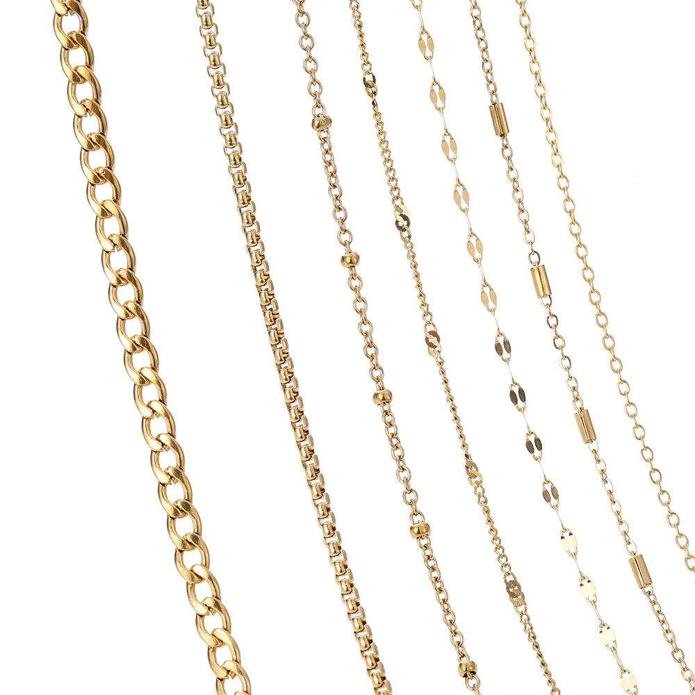 No Fade 2M Gold Stainless Steel Beaded Chain Durable - Smarsty