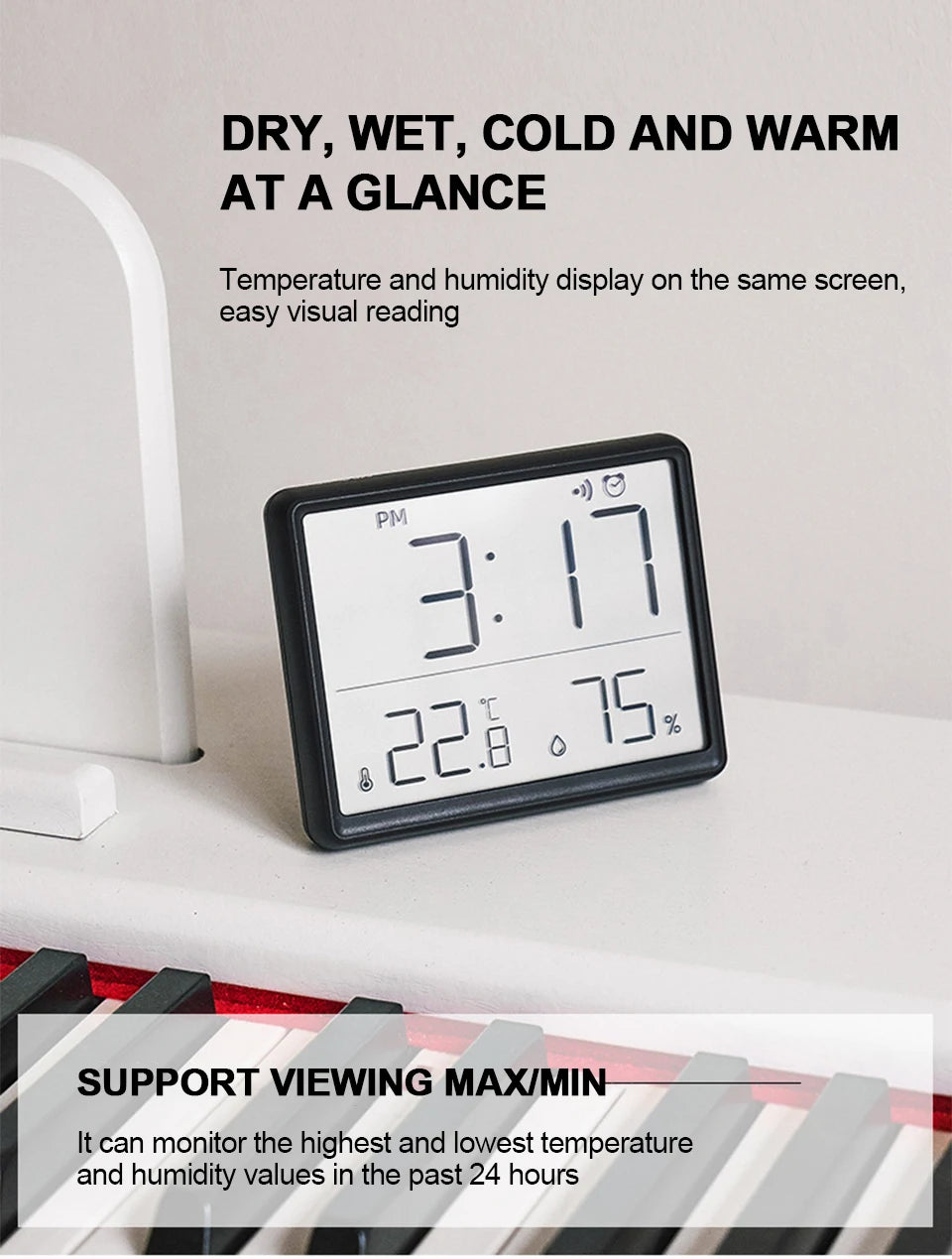 Ultra Thin Digital Alarm Clock with Large Screen - Smarsty