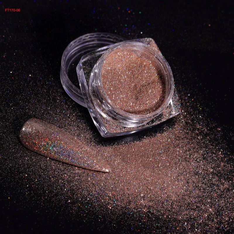 Holographic Glitter Nail Powder Set for Stunning Manicures - Smarsty