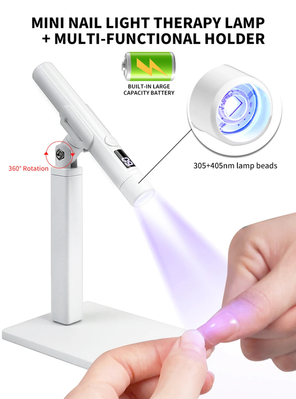 Portable Mini Nail UV LED Lamp for Quick Drying - Smarsty
