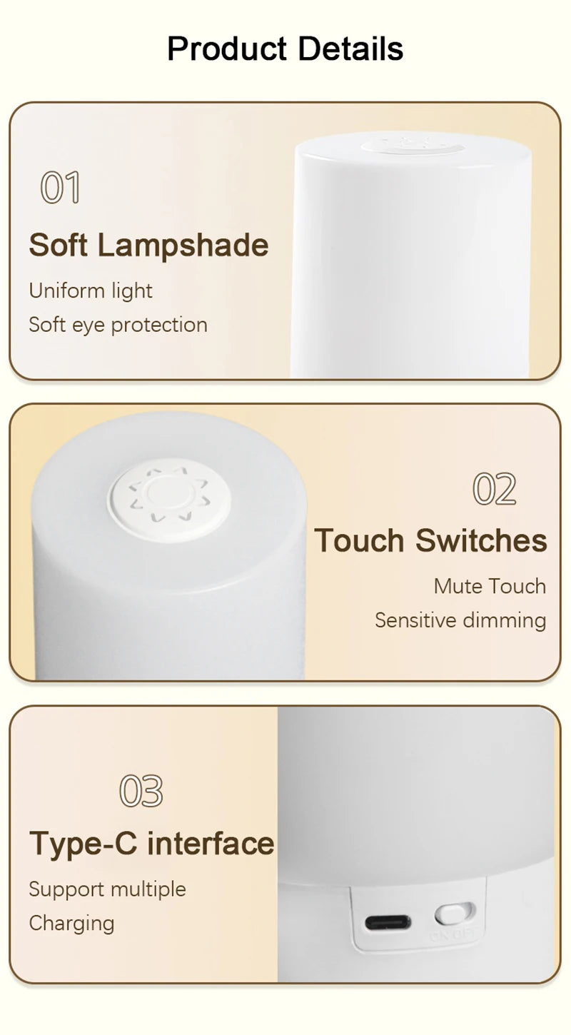 Dimmable LED Night Light with Touch Control - Smarsty