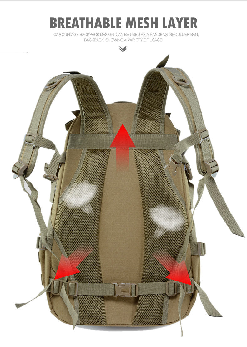 40L Tactical Backpack for Men Camping Hiking Backpacks Reflective Outdoor Travel Bags Survival Molle Climbing Rucksack Bag - Smarsty