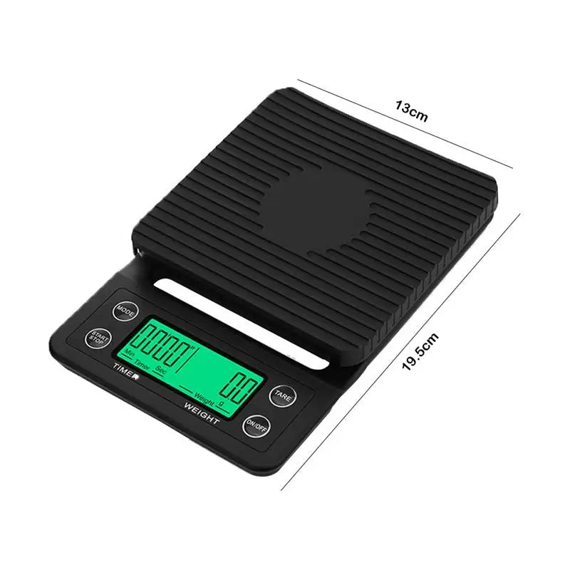 Black Precision Coffee Scale With Timer 0.1g Accuracy - Smarsty