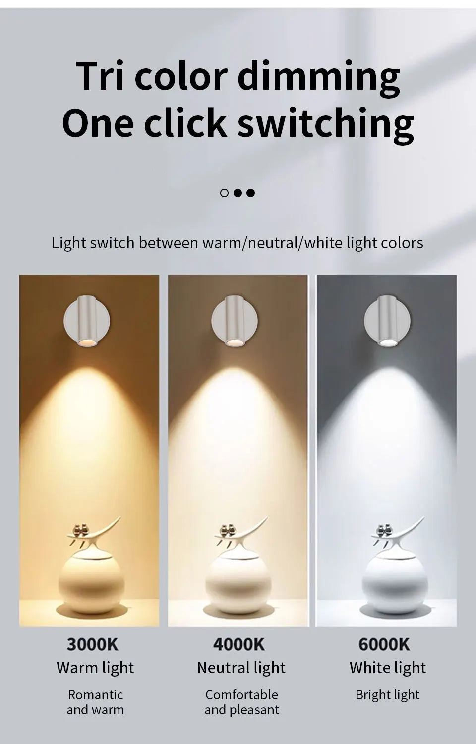 Wireless USB Rechargeable LED Magnetic Wall Light - Smarsty