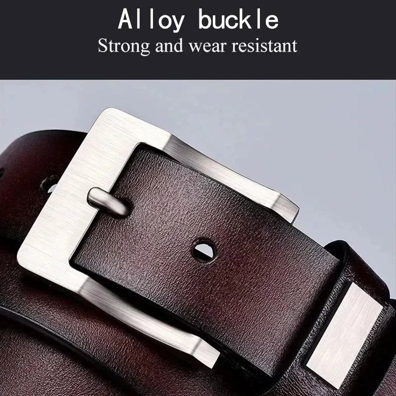 Mens Leather Belt Vintage Style High Quality Designer Strap - Smarsty