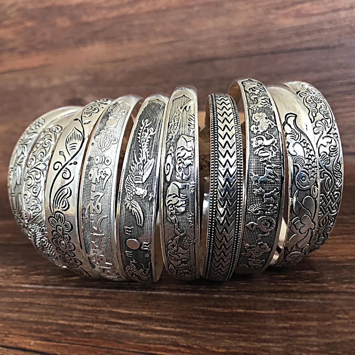 Vintage Tibetan Silver Cuff Bracelet for Unique Style - Smarsty