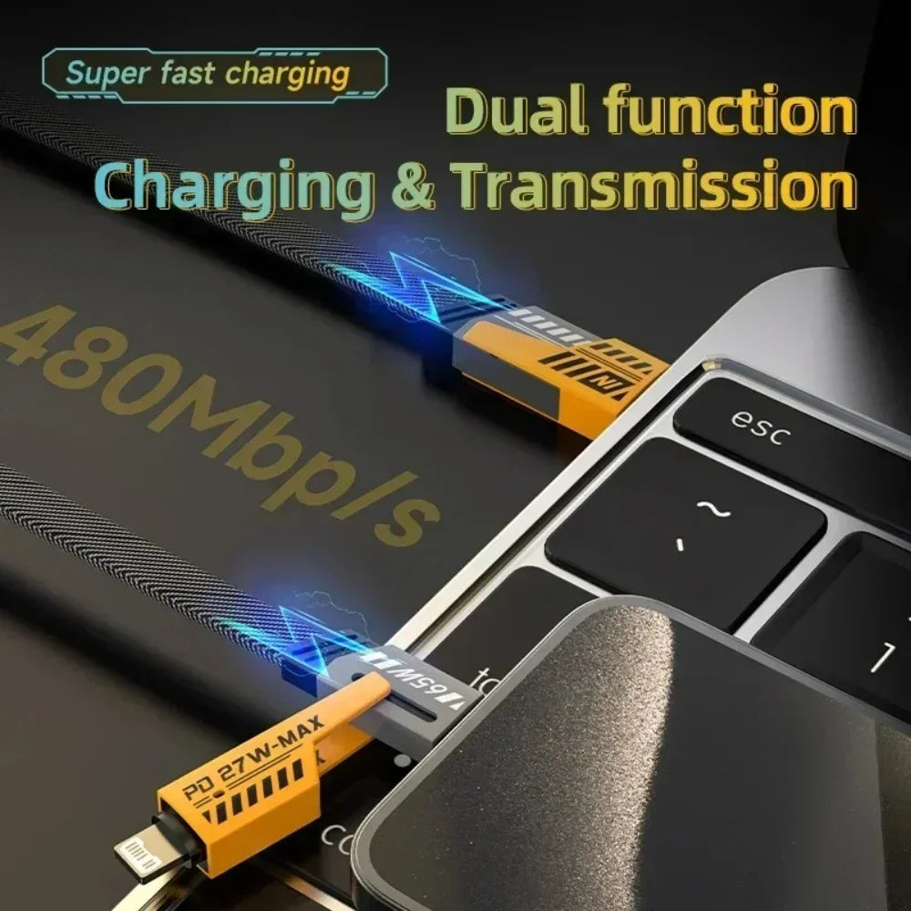 65W 4 in 1 Fast Charging USB Data Cable - Smarsty