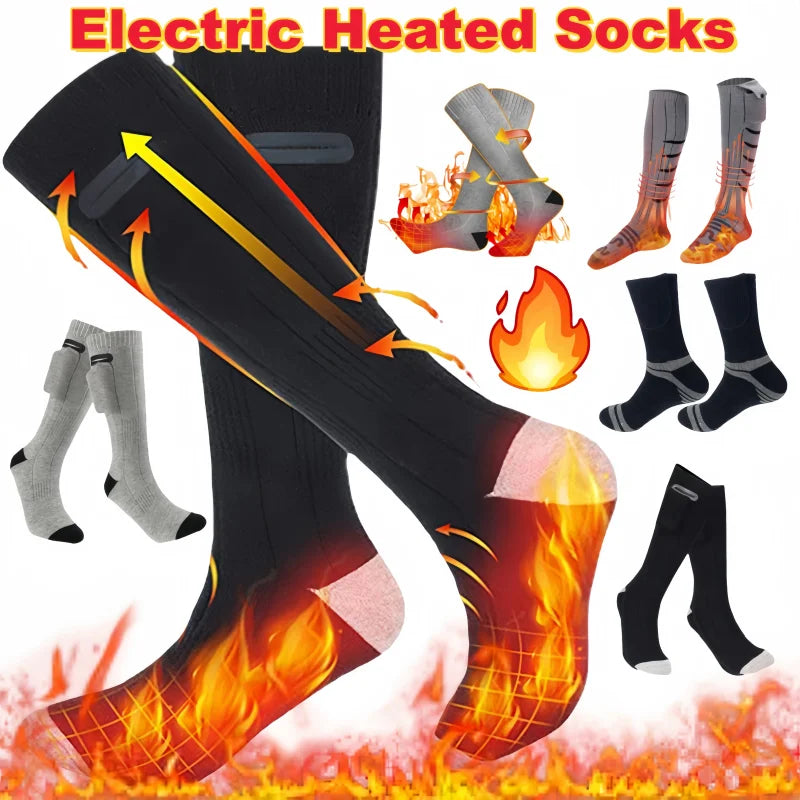 Electric Heating Socks 3 Mode Rechargeable Anti-Cold Thermal Heated Foot Warmer For Outdoor Camping Ski Sport Winter(no battery)