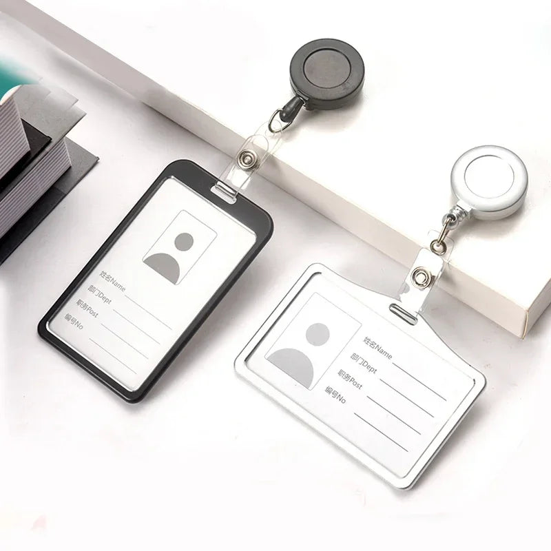Employee Aluminium Alloy Plastic Credit Card ID Card Cover Case Work Identity Badge Card Cover Bag Women Men Work Card Holders