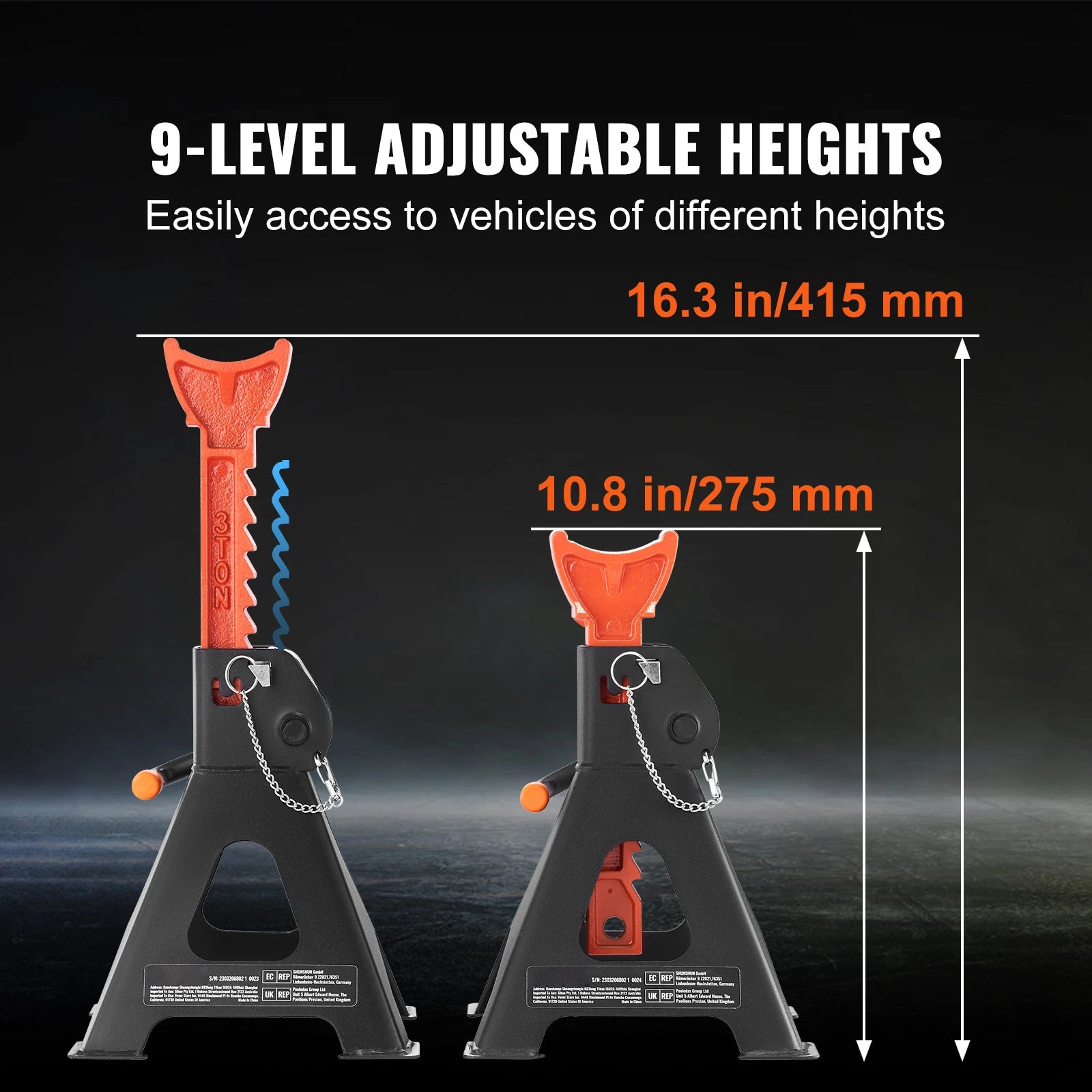 SucceBuy Jack Stands 3/6 Ton Capacity Car Jack Stands Double Locking Adjustable Height for lifting SUV Pickup Truck Car UTV ATV