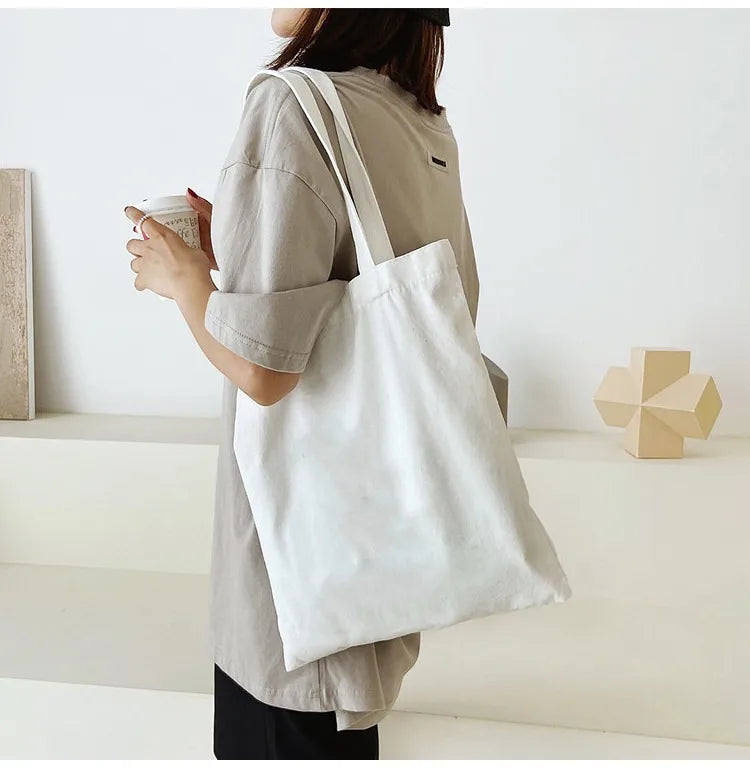 Large Capacity Canvas Tote Bag Folding Reusable Eco - Smarsty