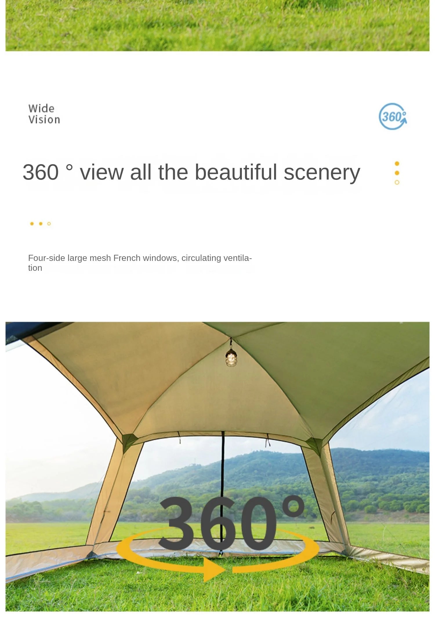 Outdoor Camping Mosquito Nets Tents 6-15 Person Rainproof Silver Glue Sunscreen Beach Picnic Sunshade Canopy Camping Equipment