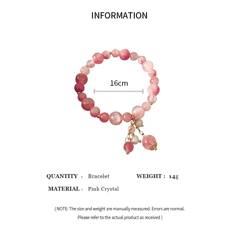 Pink Crystal Reiki Energy Bracelet for Women's Health - Smarsty