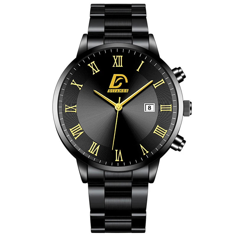 Luxury Minimalist Gold Quartz Watch for Men - Smarsty