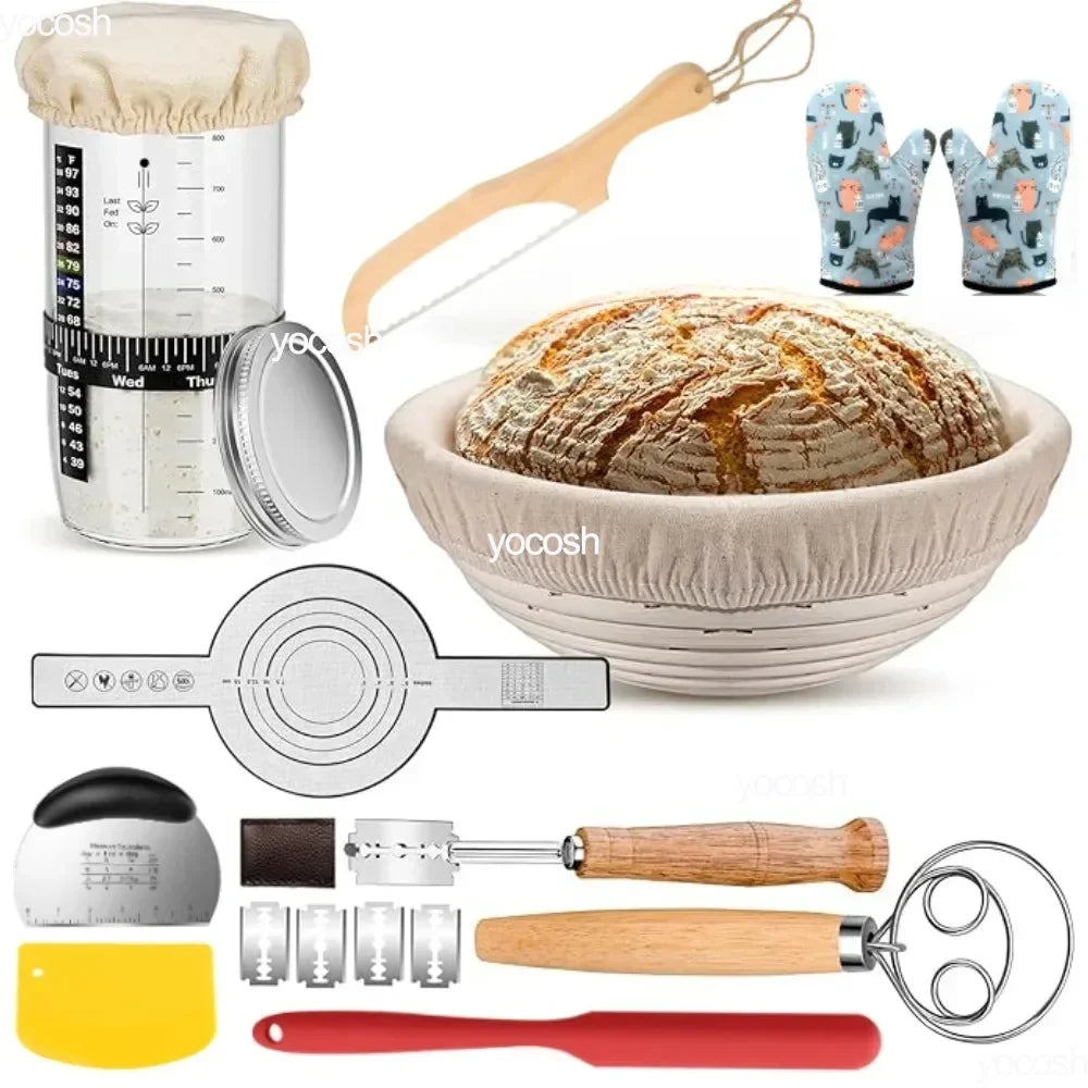 Professional Baking Tools Kit with Sourdough Starter Jar - Smarsty