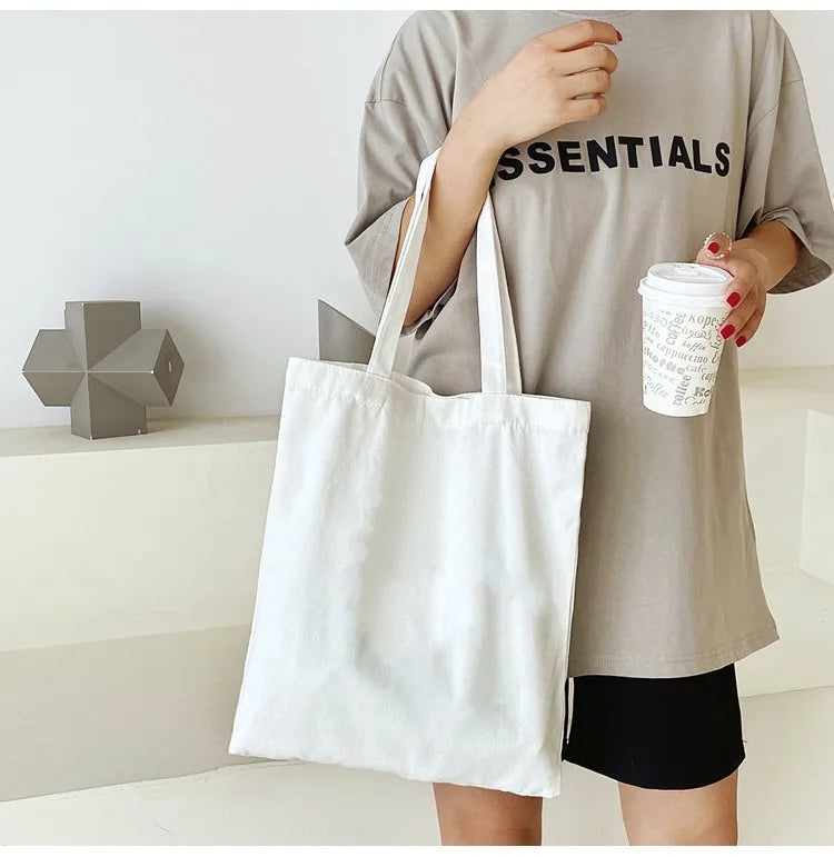 Large Capacity Canvas Tote Bag Folding Reusable Eco - Smarsty