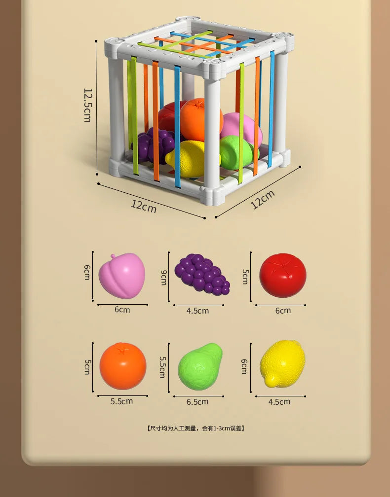 Baby Montessori Shape Sorter Cube Rainbow Colorful Blocks Sorting Game Infant Cognitive Grip Training Learning Educational Toy - Smarsty