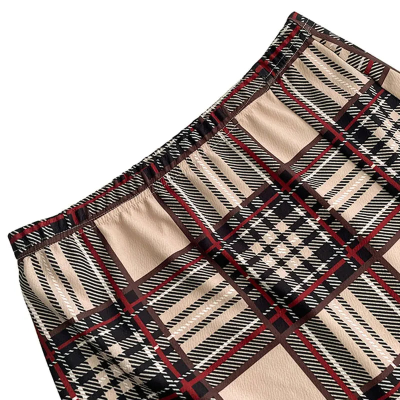 Plaid Skirt Sexy Micro Skirt Offiece Lady Red Green Elegant Pencil Mini Skirts Streetwear High Waist Lady Short Skirt for Women - Smarsty