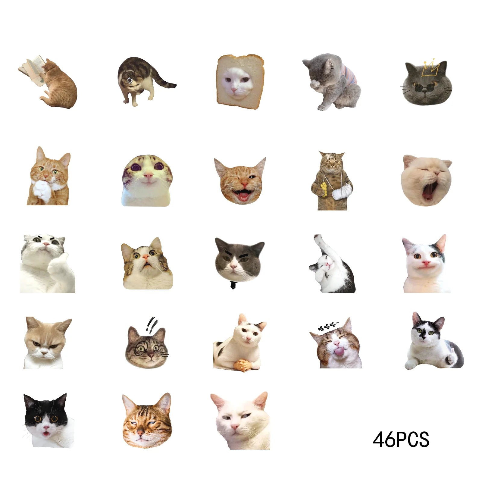 46pcs/Bag,Cat Stickers,Be for Suitcase Skateboard Luggage Laptop Phone Diy Sticke Decoration Stationery School Supplies Toys - Smarsty