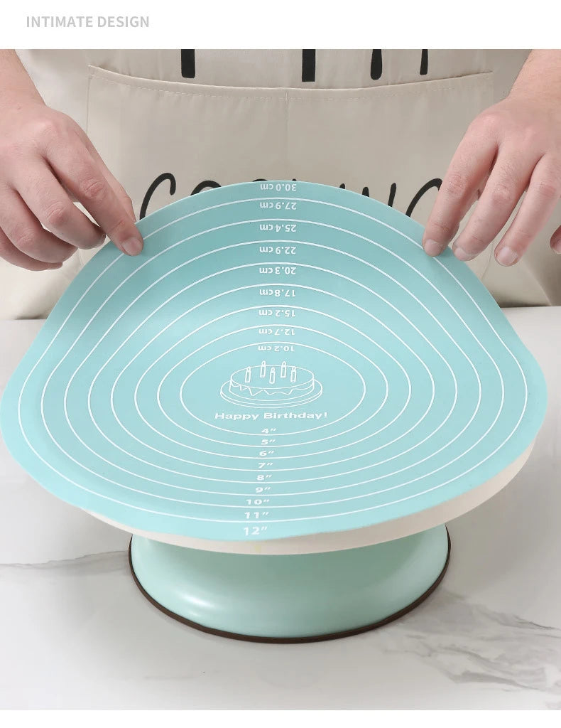 FAIS DU Non-Stick Cake Turntable with Silicone Mat - Smarsty