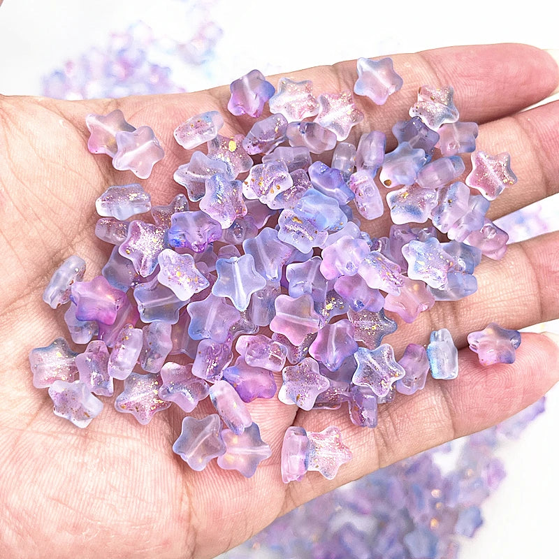 8mm Star Matte Glass Beads for Jewelry Making - Smarsty