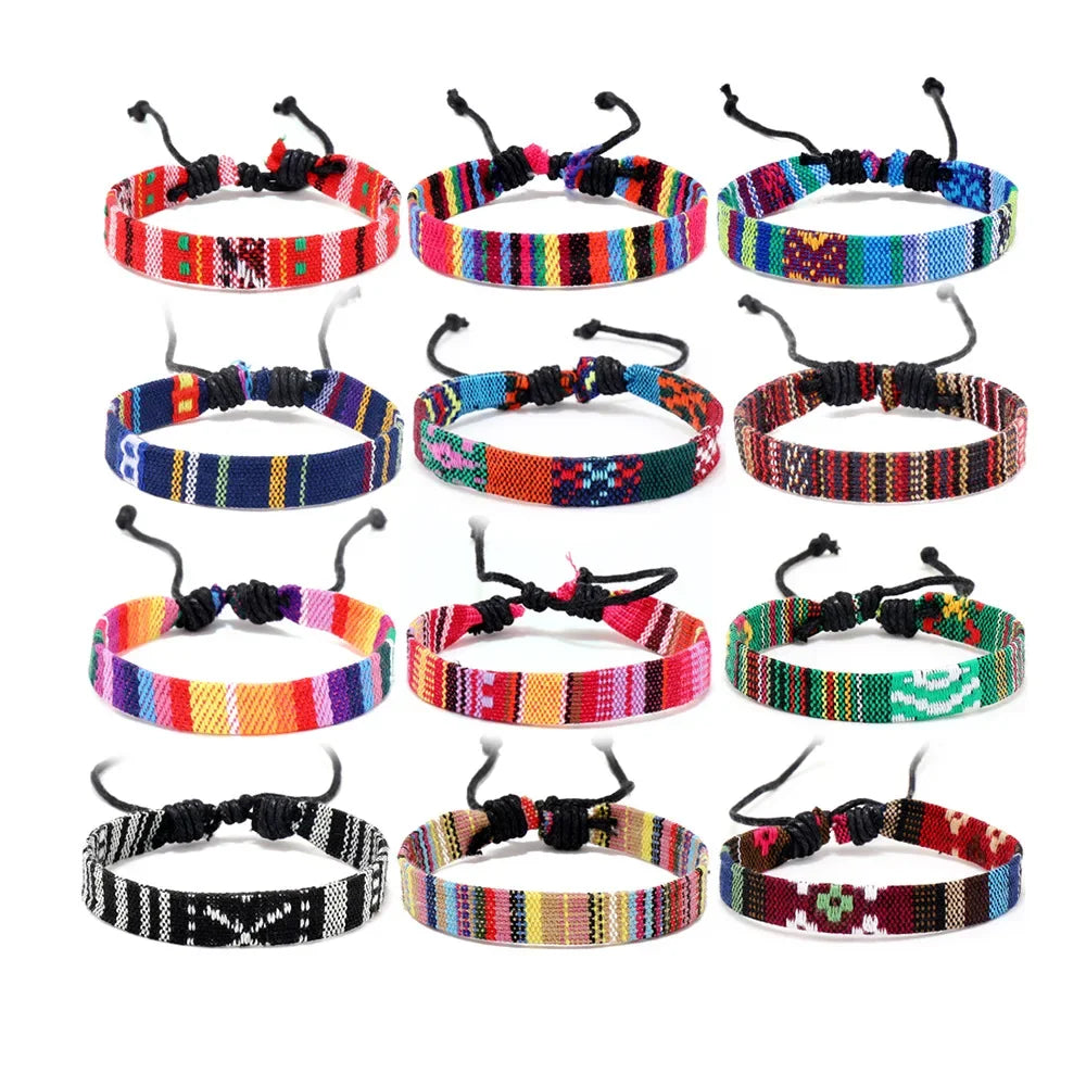 Colorful 12Pcs Nepal Ethnic Bracelet Set for Women - Smarsty