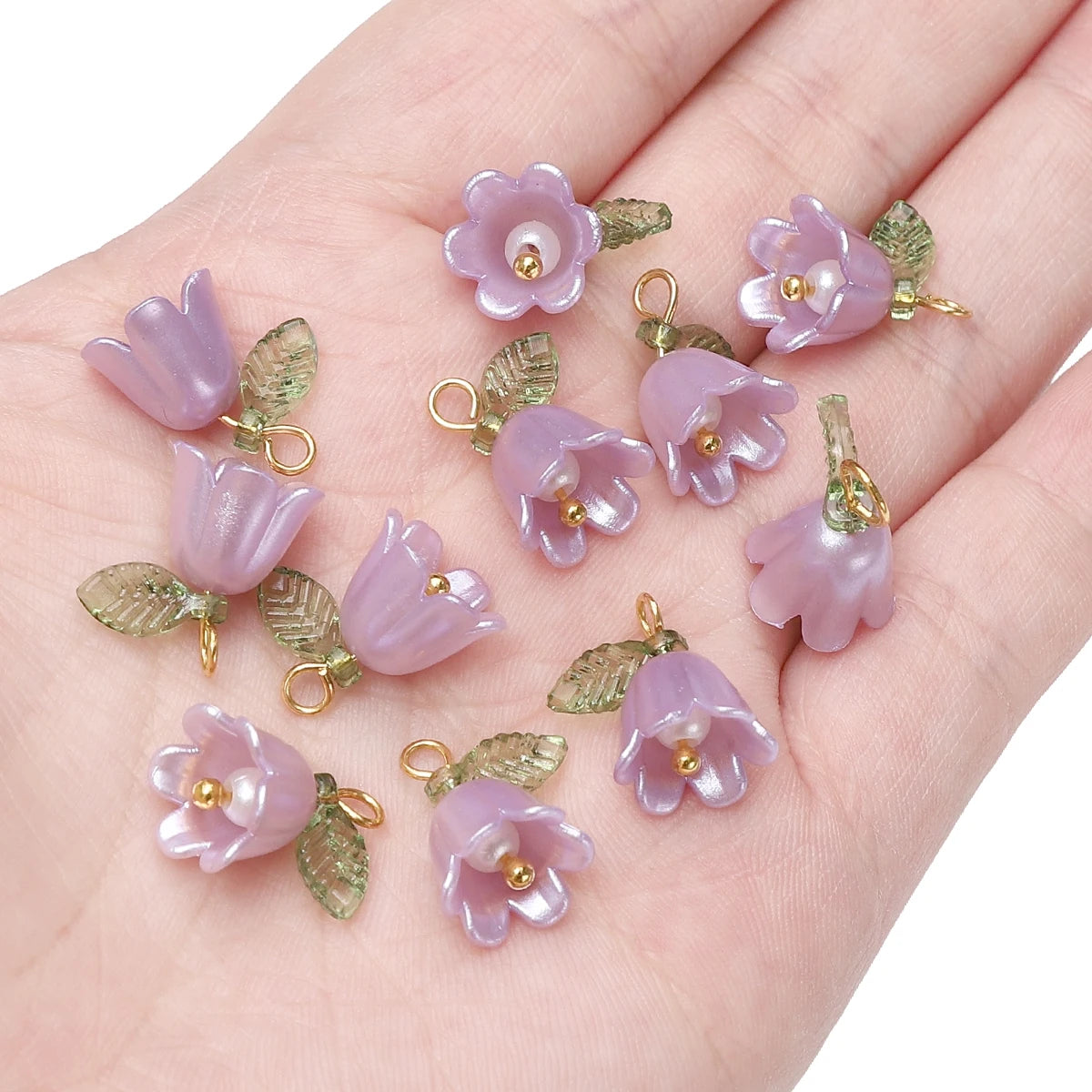 Acrylic Lily of the Valley Flower Beads for Jewelry Making - Smarsty