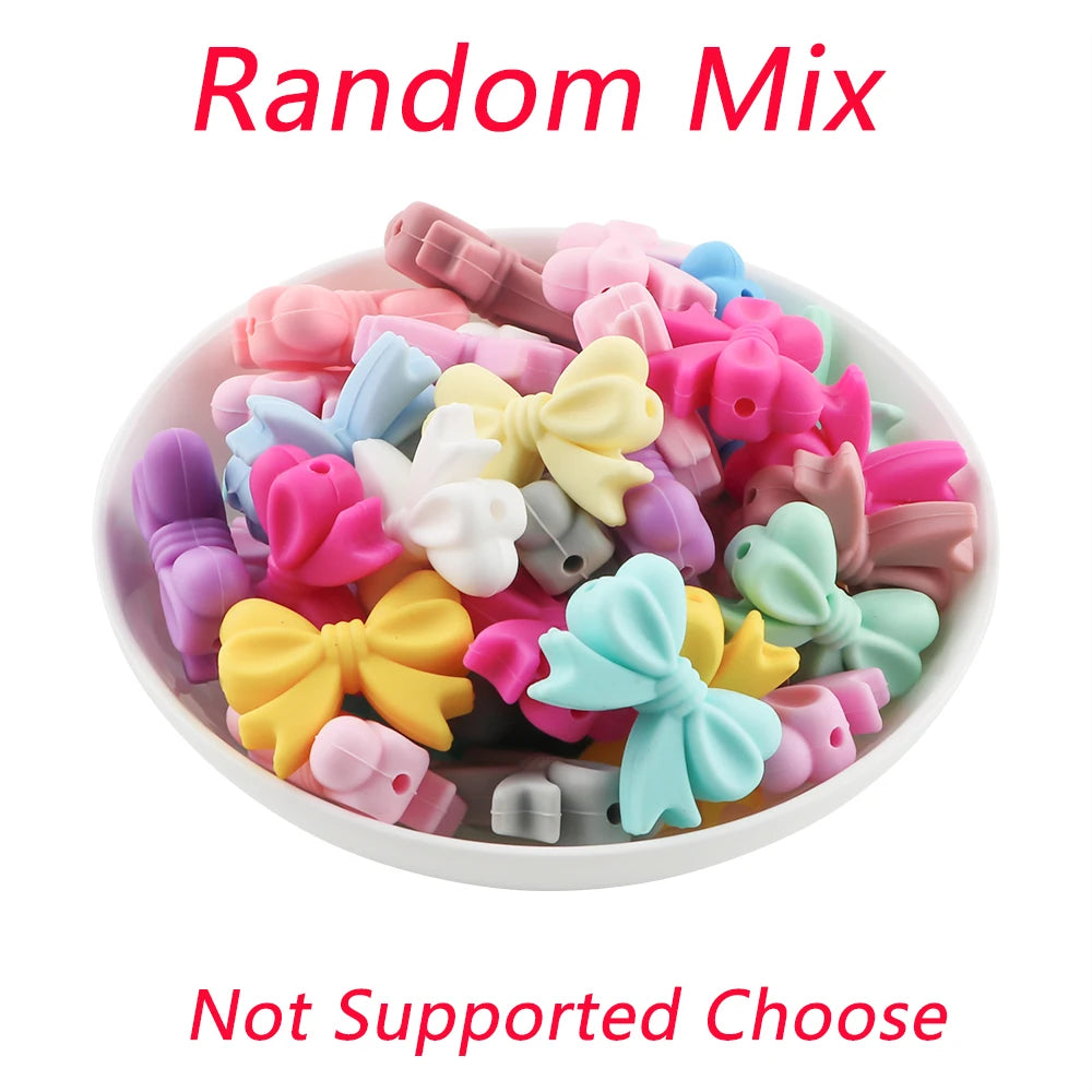 10pcs Silicone Bowknot Beads for DIY Jewelry Making - Smarsty