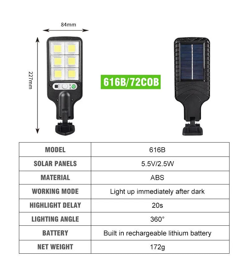 Solar LED Wall Lamp with Human Body Sensor for Outdoor Use - Smarsty