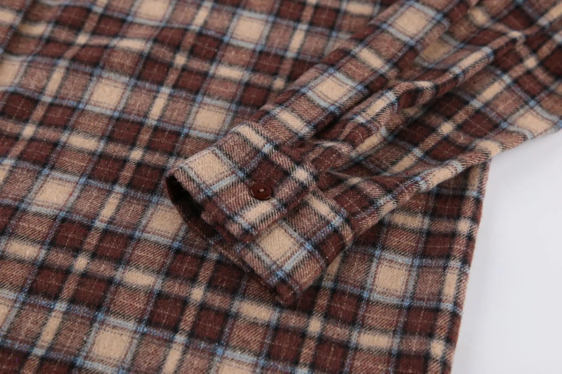 Spring Autumn Vintage Plaid Checkered Shirt Women's Long Sleeve Blouse Loose Single Breasted Casual Shirt - Smarsty
