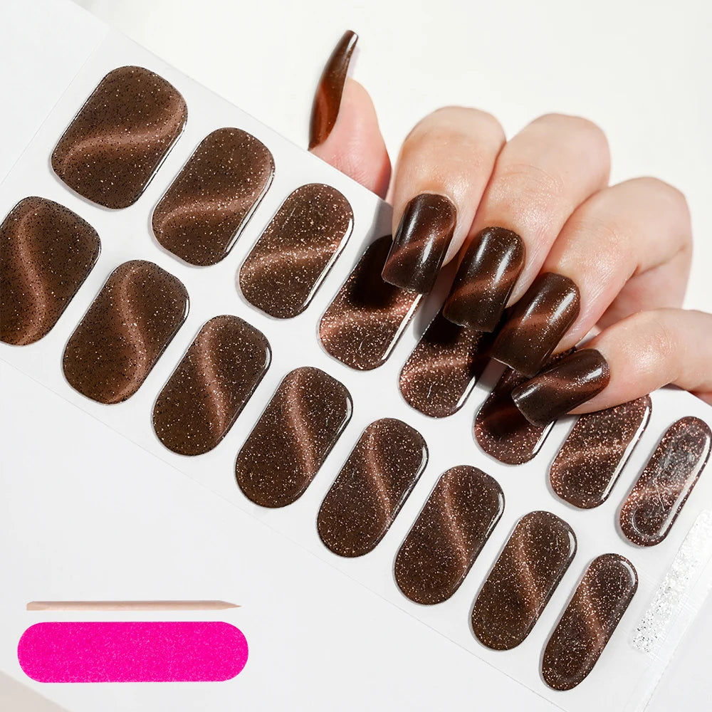 Long-Lasting Semi-Cured Gel Nail Stickers for Easy Application - Smarsty