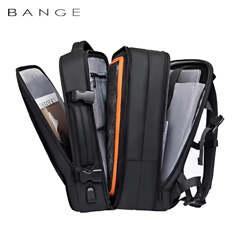 BANGE Expandable Men's Backpack Waterproof 17.3 in Laptop Backpack Man Large Capacity Hiking Travel Bag Male Backpacks for Men - Smarsty
